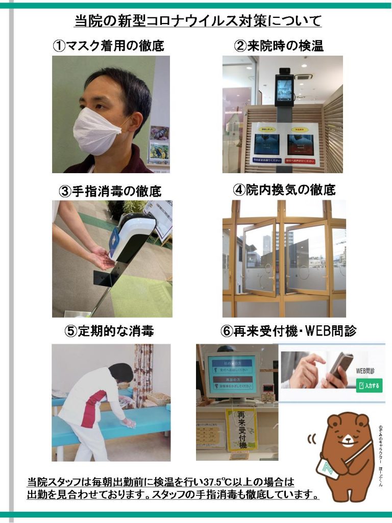 当院の新型コロナウイルス対策について のぞみ整形外科クリニック寺家 東広島市寺家駅徒歩3分