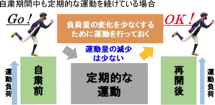 自粛期間中も定期的に運動を継続している